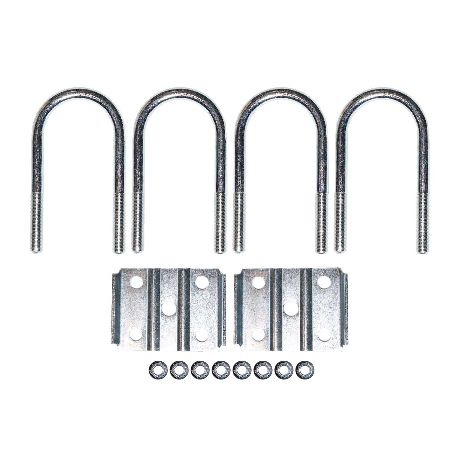 1/2 inch zinc coated trailer U-bolt kit, 7 inch length. Zinc coating prevents rust corrosion on U-bolts.