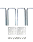 1/2 inch zinc coated trailer U-bolt kit, 6 inch length. Zinc coating prevents rust corrosion on U-bolts.
