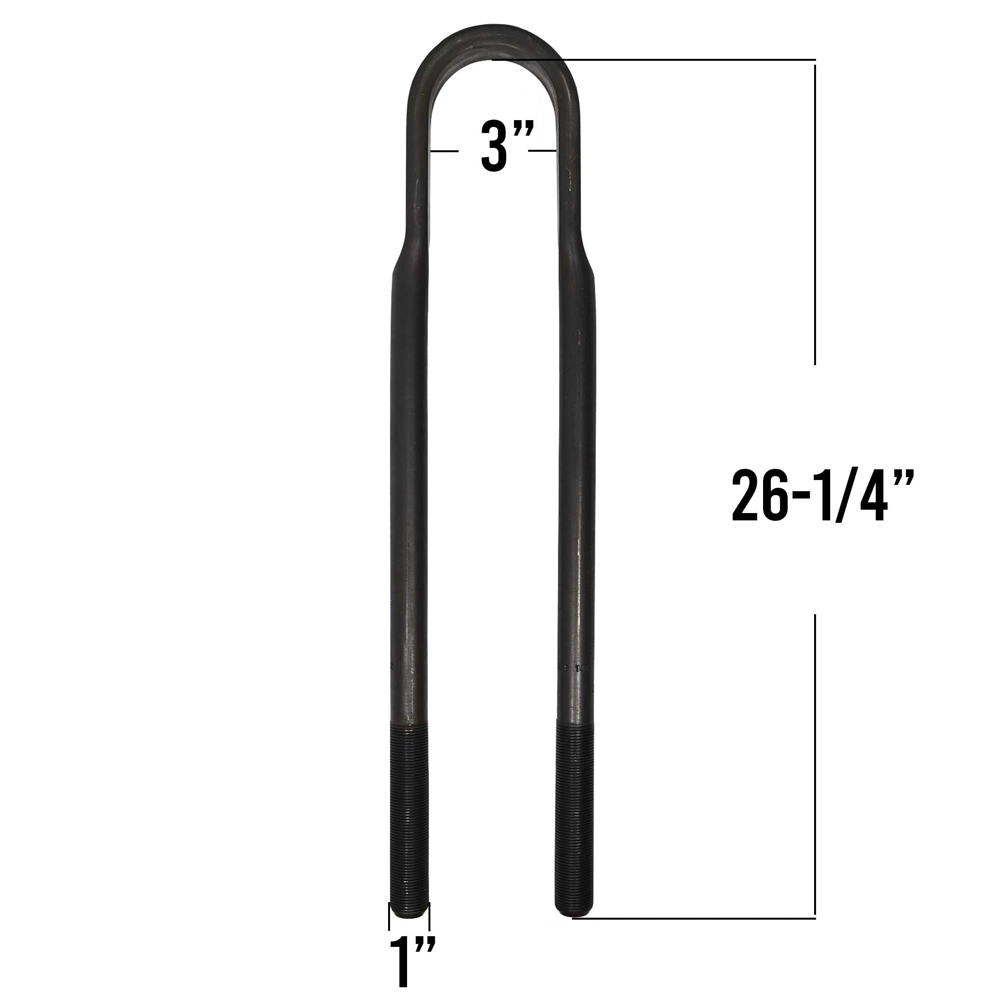 Trailer U-Bolts 1-3/4 Inch Round – 2000 Lb Axle – 4 1/4 Inch Long With Nuts (Set)