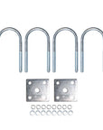 3/8 inch zinc coated trailer U-bolt kit, 4-1/4 inch length. Zinc coating prevents rust corrosion on U-bolts.