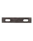 Metal U-bolt plate with 5/8 inch holes, measuring 7 inches long, designed for securing U-bolts.