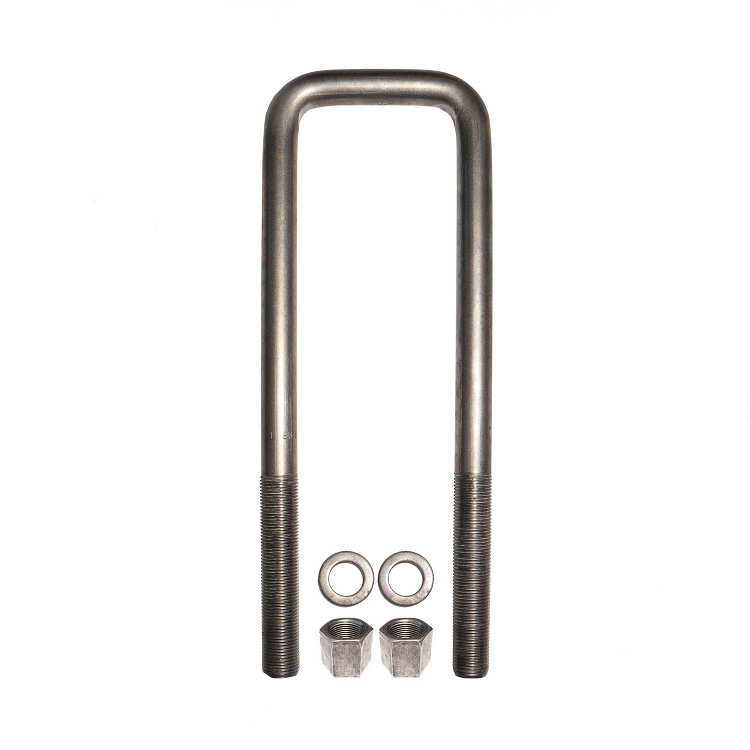 7/8 inch diameter square U-bolt with 2 nuts and 2 washers. Fastener for automotive, trailer and industrial applications.
