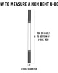 A measurement guide for a 7/8-inch straight threaded rod showing detailed dimensions and specifications.