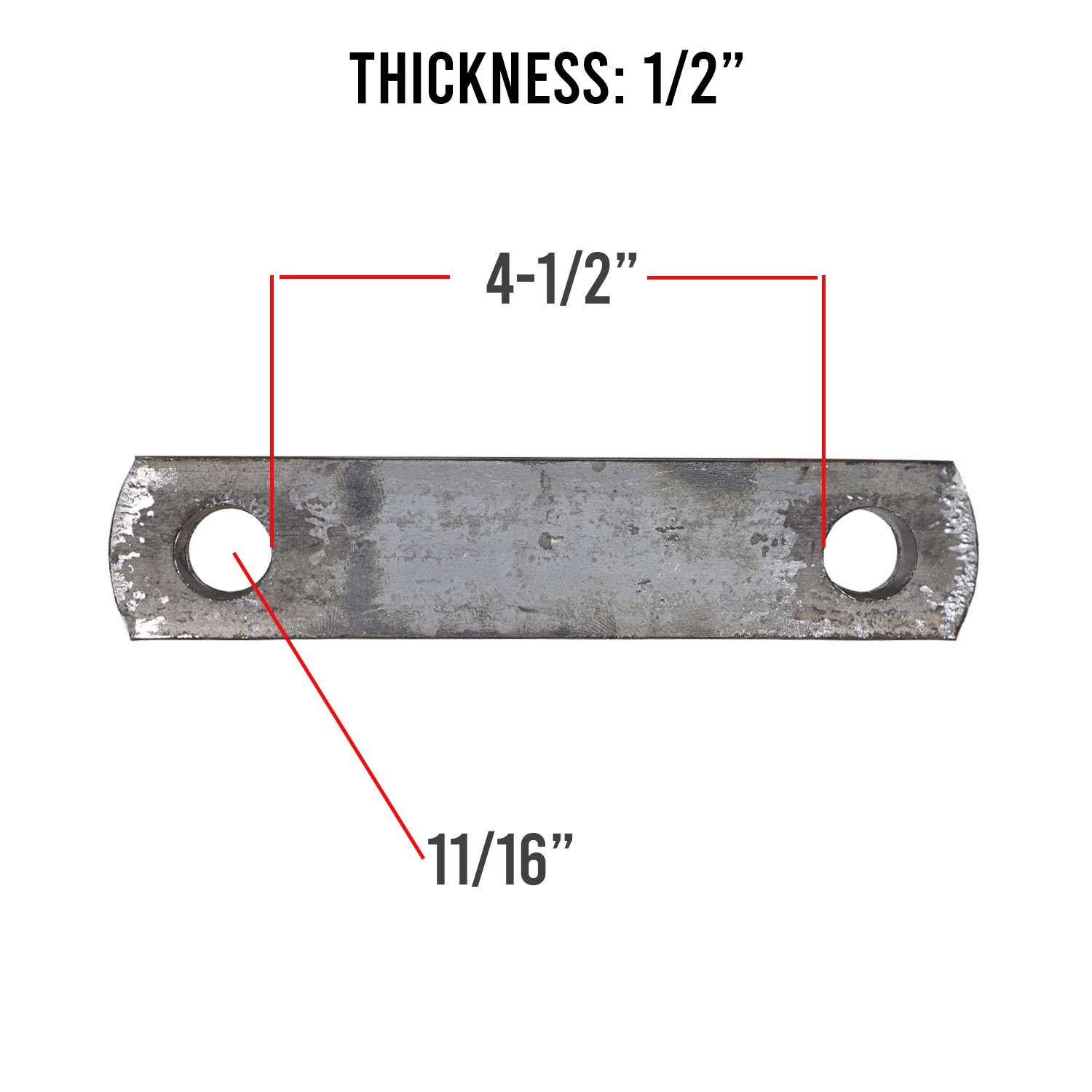 4-1/2 inch body U-bolt plate diagram.