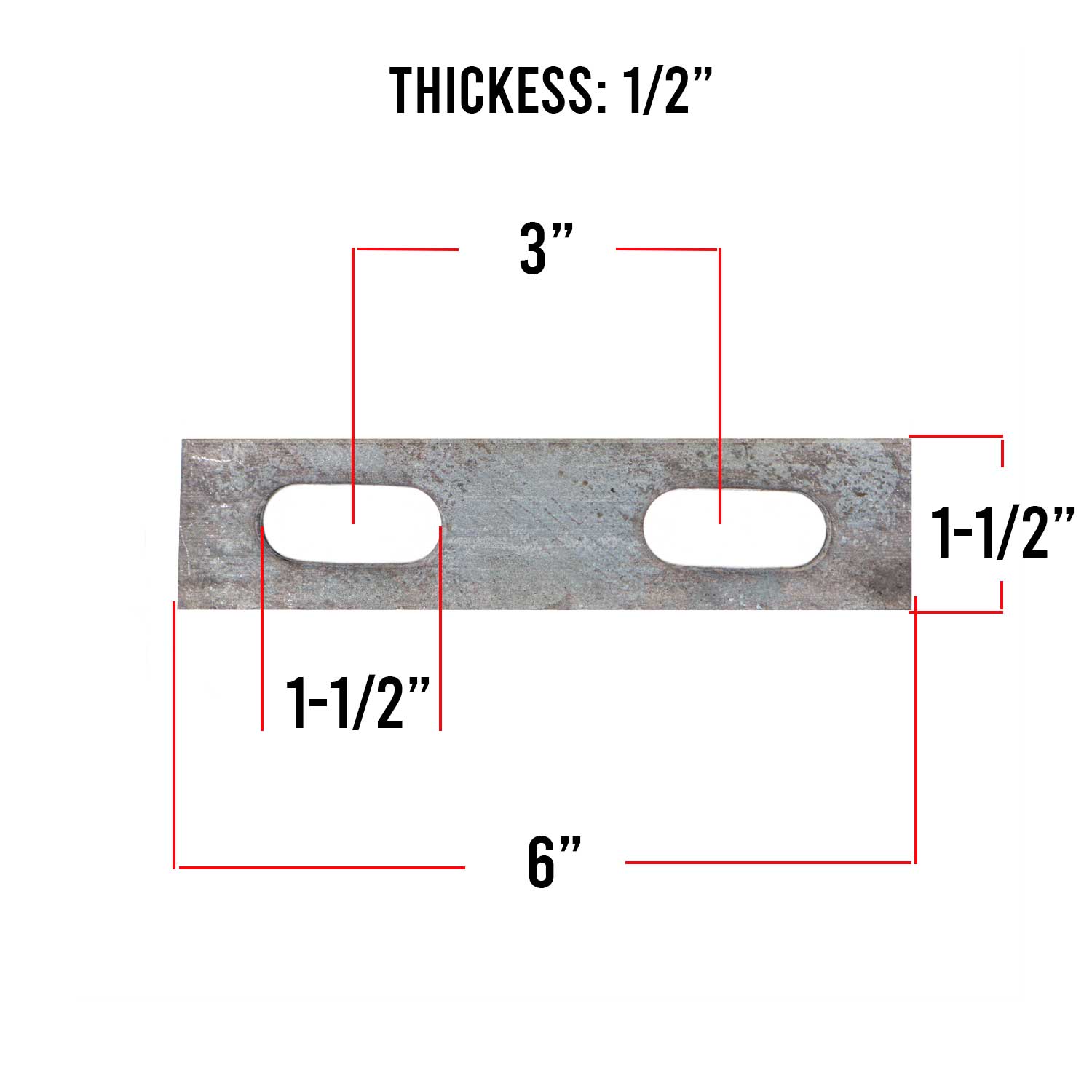 5/8 inch hole 1-3/4 inch inside diameter U-bolt plate measurements.