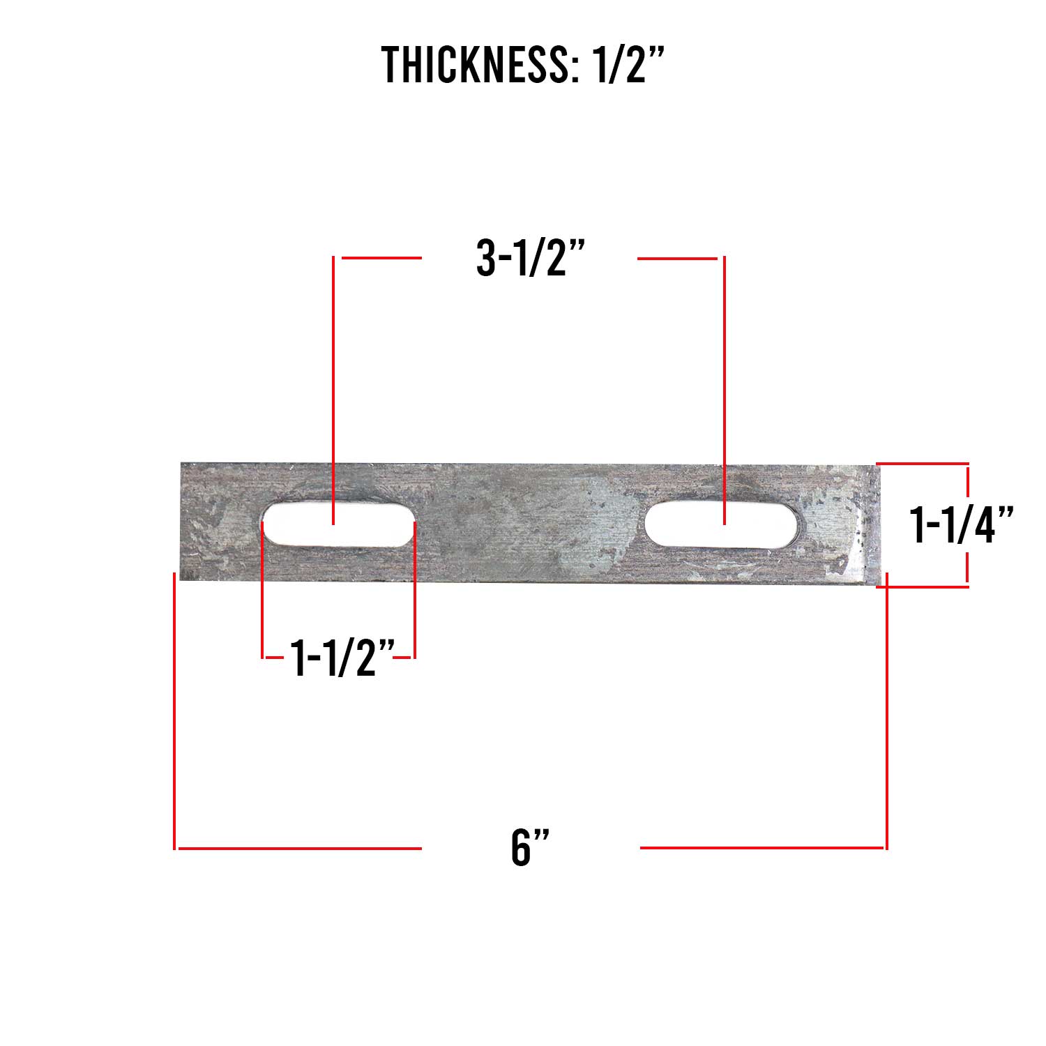 7/16" inch hole 3 inch wide U-bolt plate measurements.