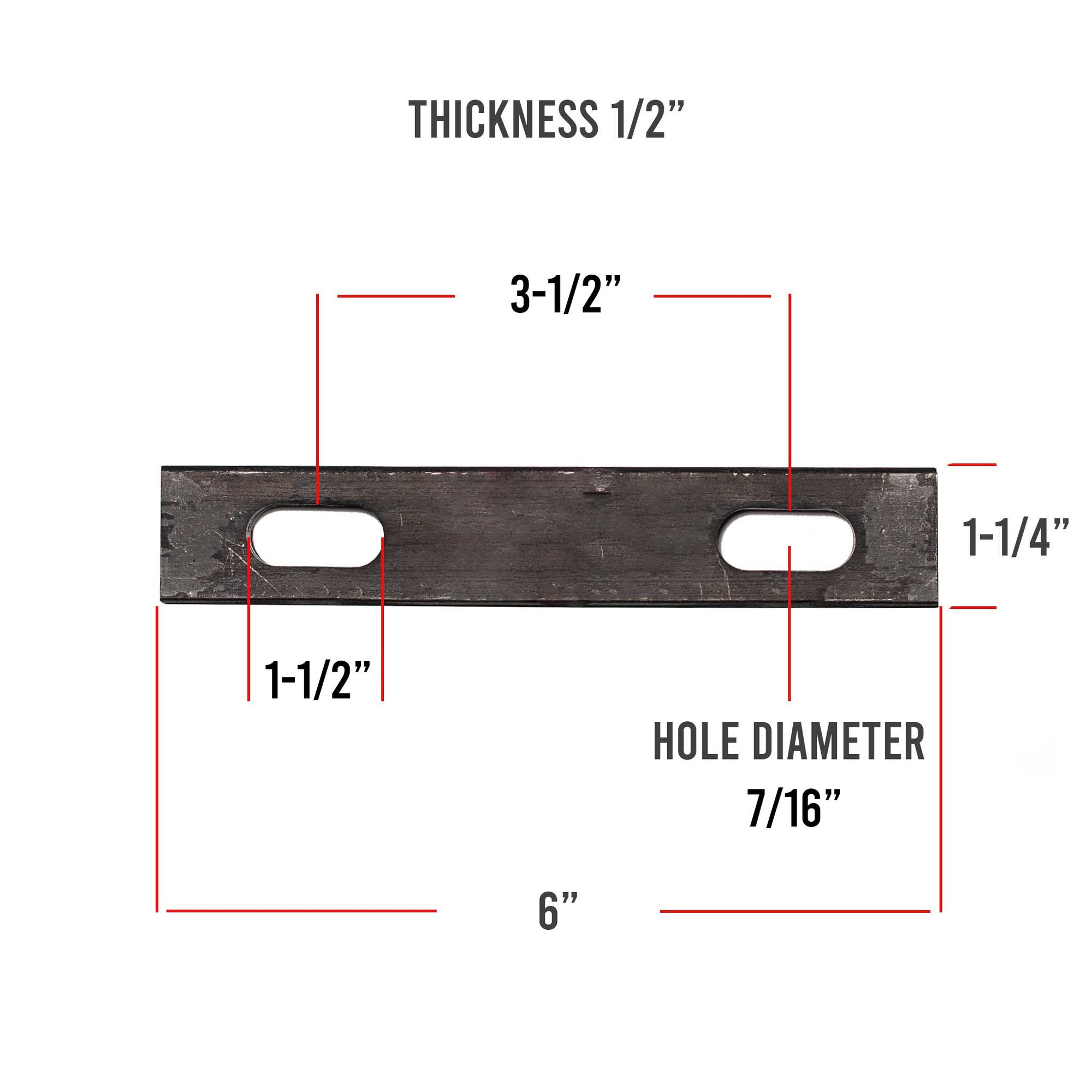 7/16 inch U-bolt plate measurements.