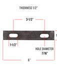 7/16 inch U-bolt plate measurements.