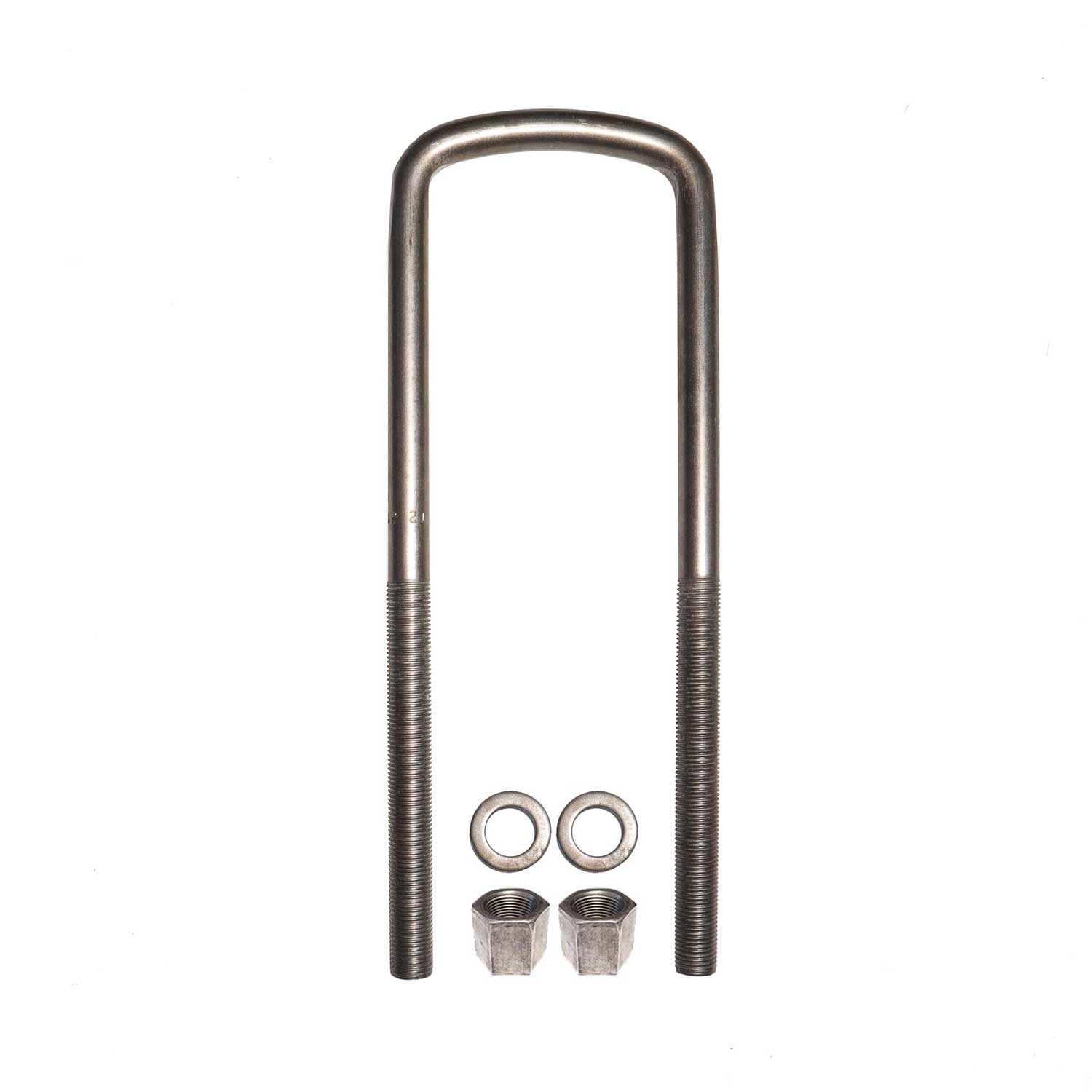7/8 inch diameter semi square U-bolt with 2 nuts and 2 washers. Fastener for automotive, trailer and industrial applications.