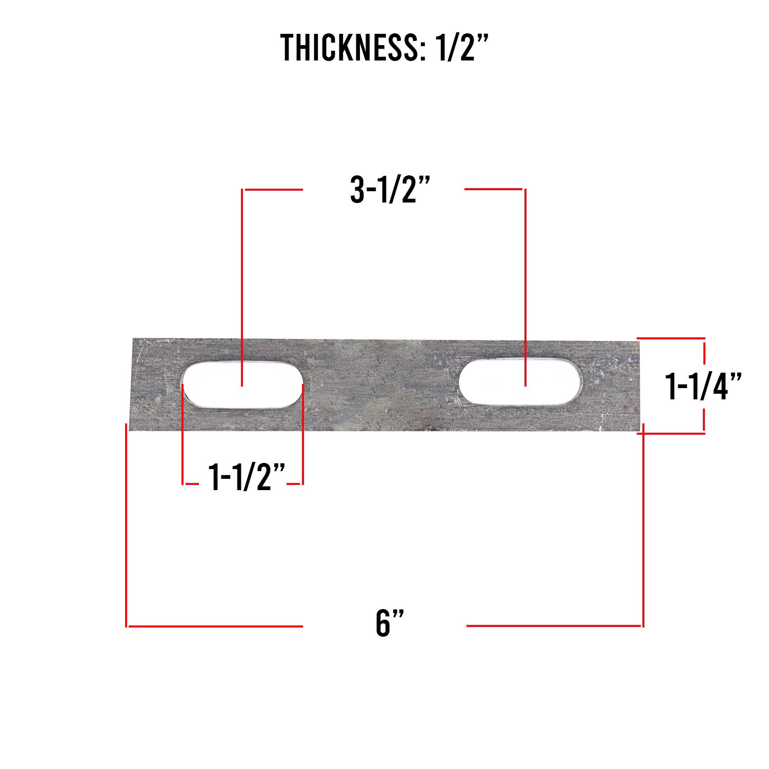 9/16 inch hole 3 inch inside diameter U-bolt plate measurements.