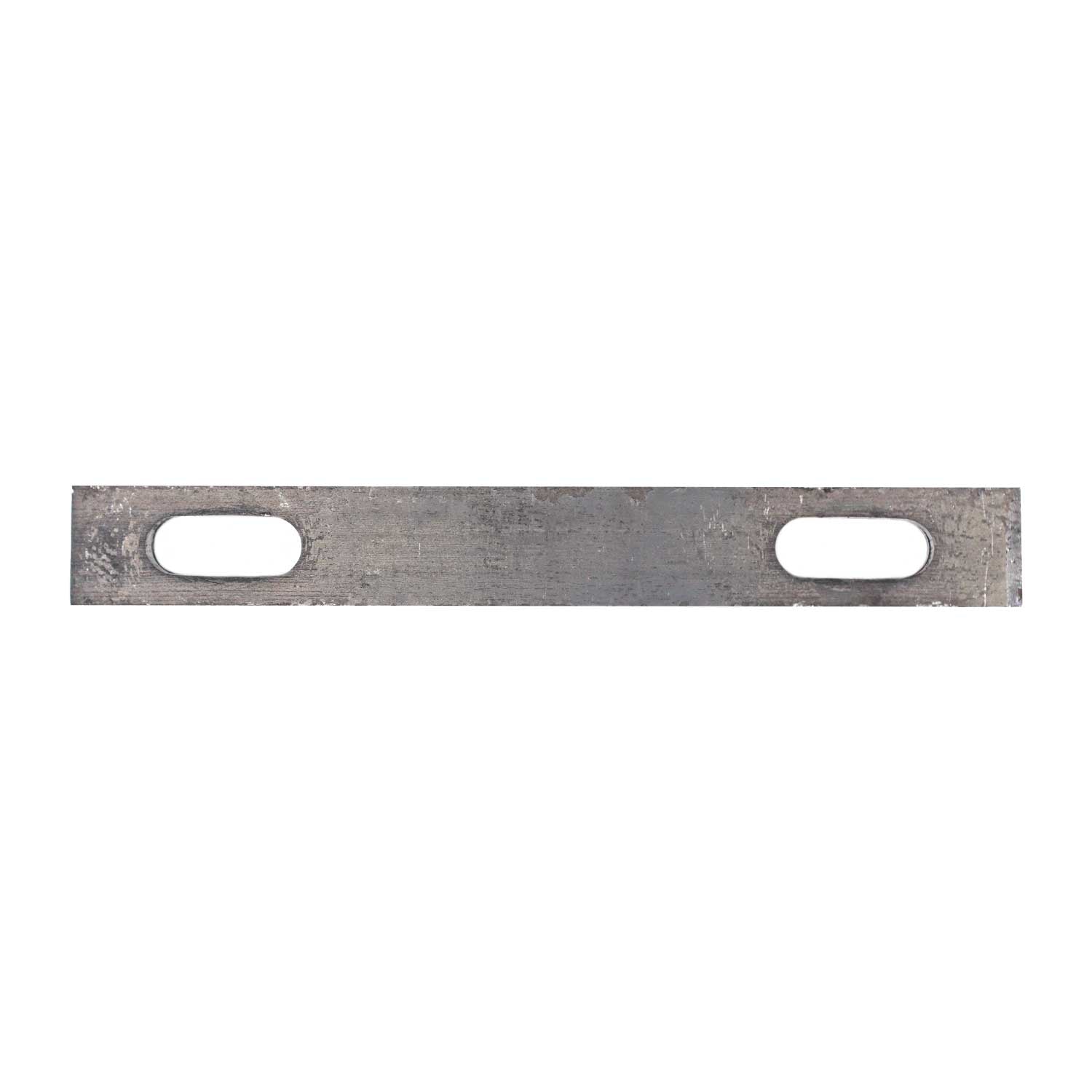 Metal U-bolt plate with 9/16 inch holes, measuring 9-1/4 inches long, designed for securing U-bolts.