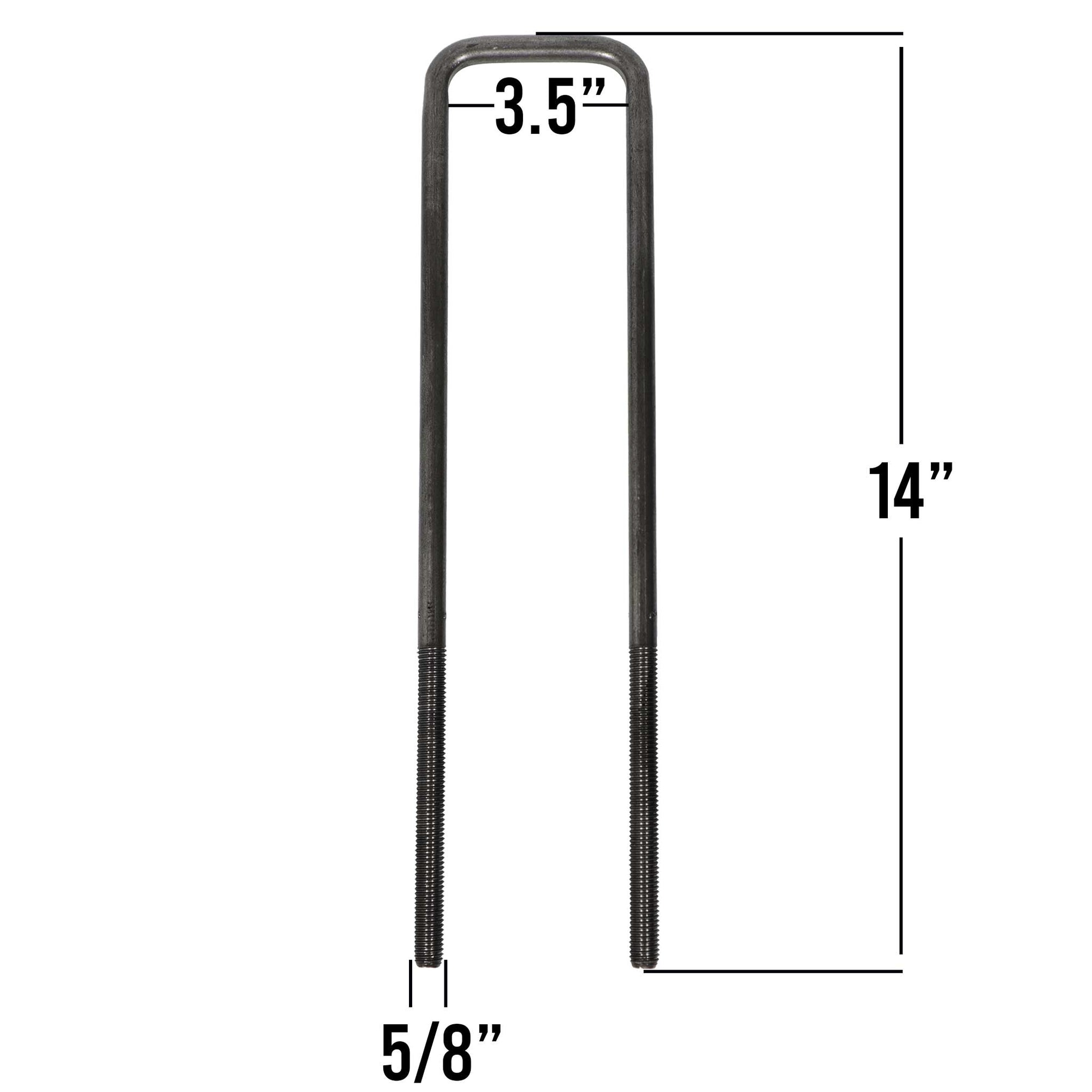 Body U-bolt kit 3.5 inch inside 14 inch long.