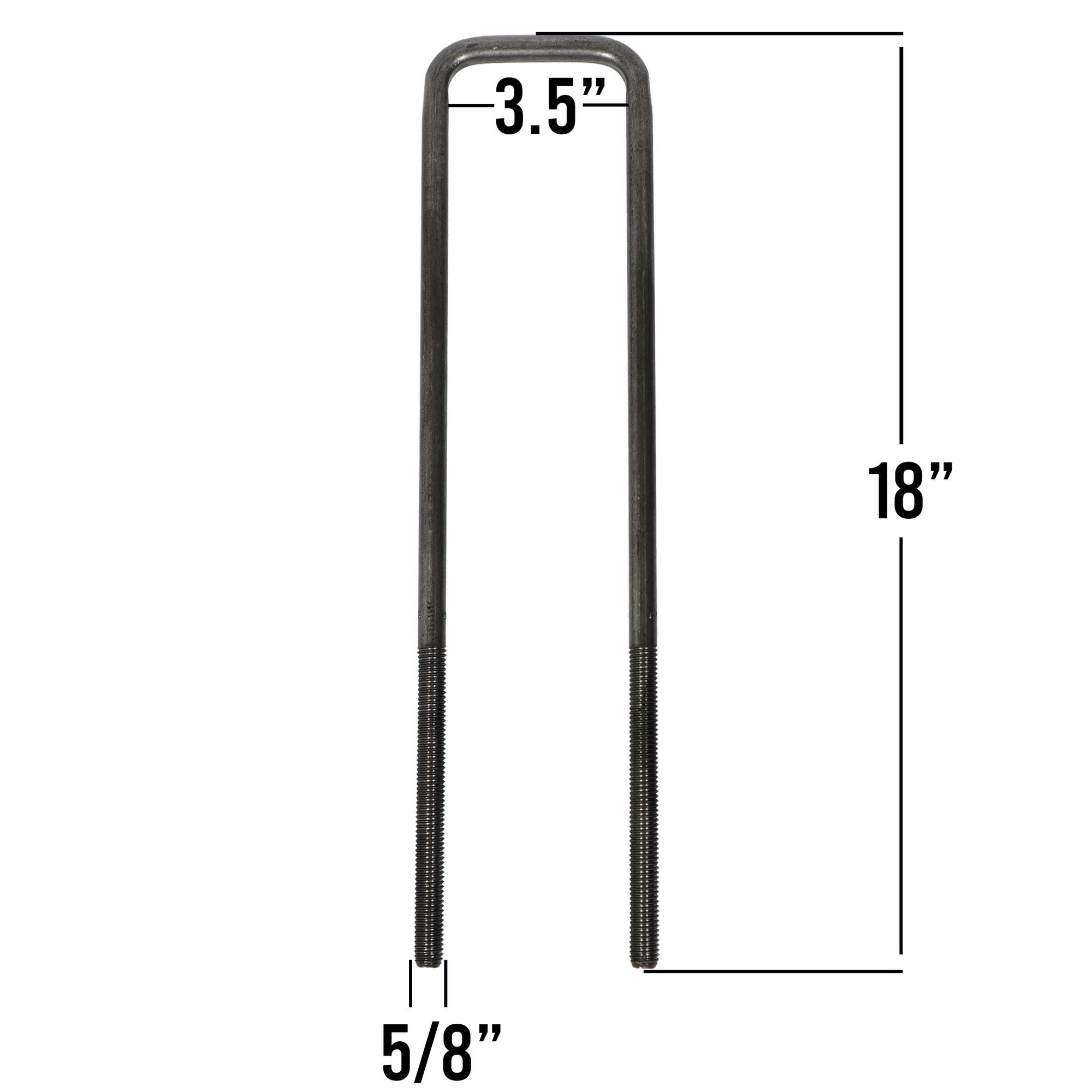 Body U-bolt kit 3.5 inch inside 18 inch long.