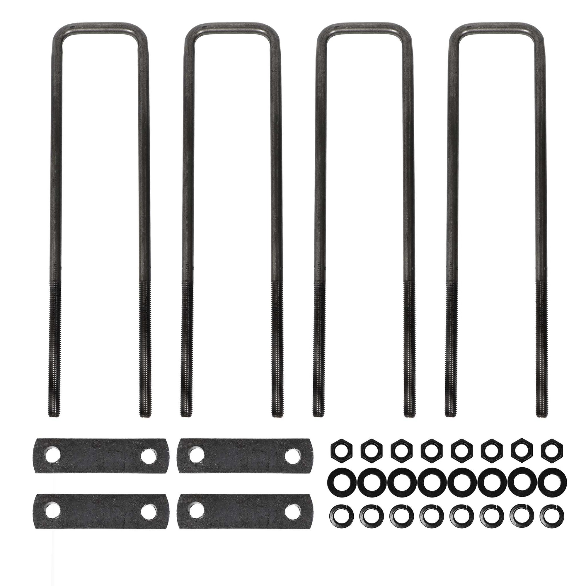 Body U-bolt kit 3 inside diameter 12 inch length.