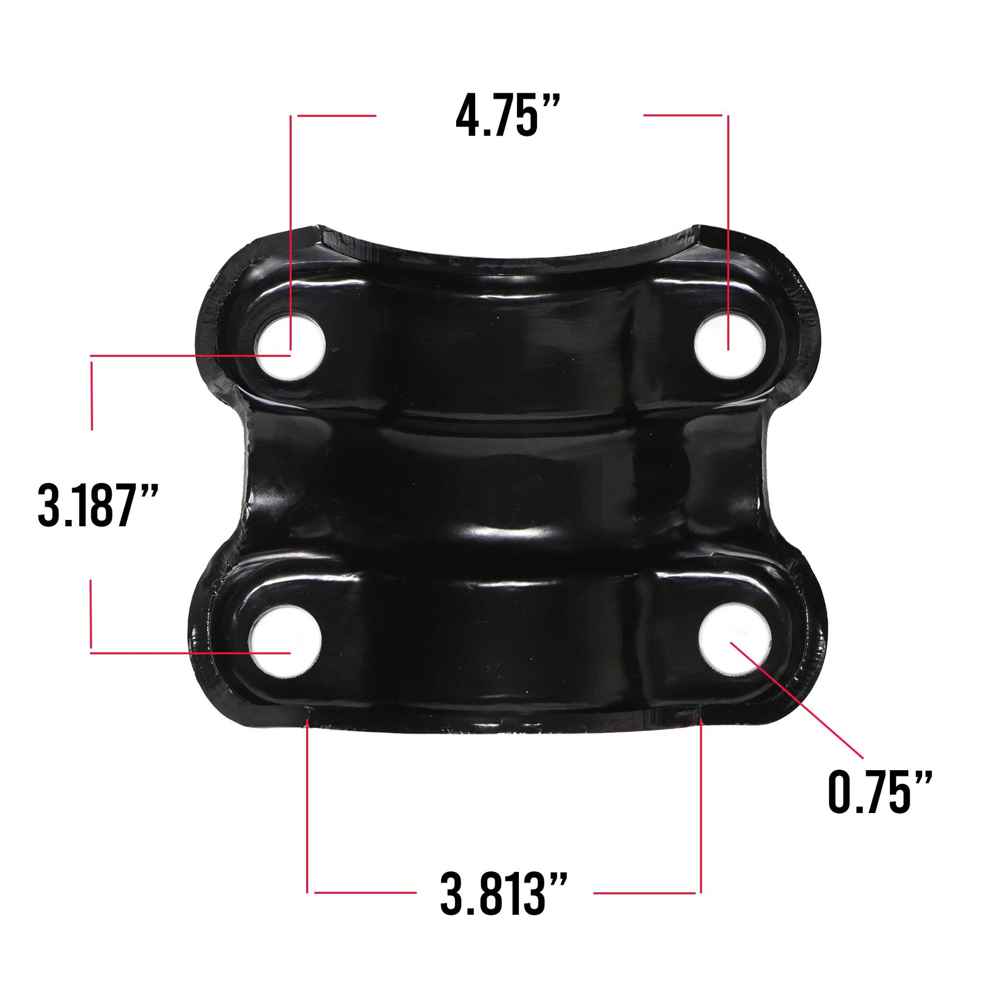 Chevrolet and GMC U-bolt plate M1039 measurements.