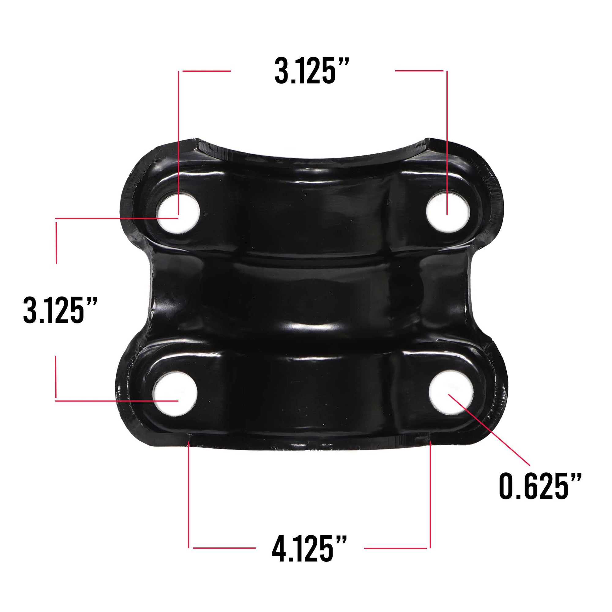 Chevrolet and GMC U-bolt plate M1023 measurements.