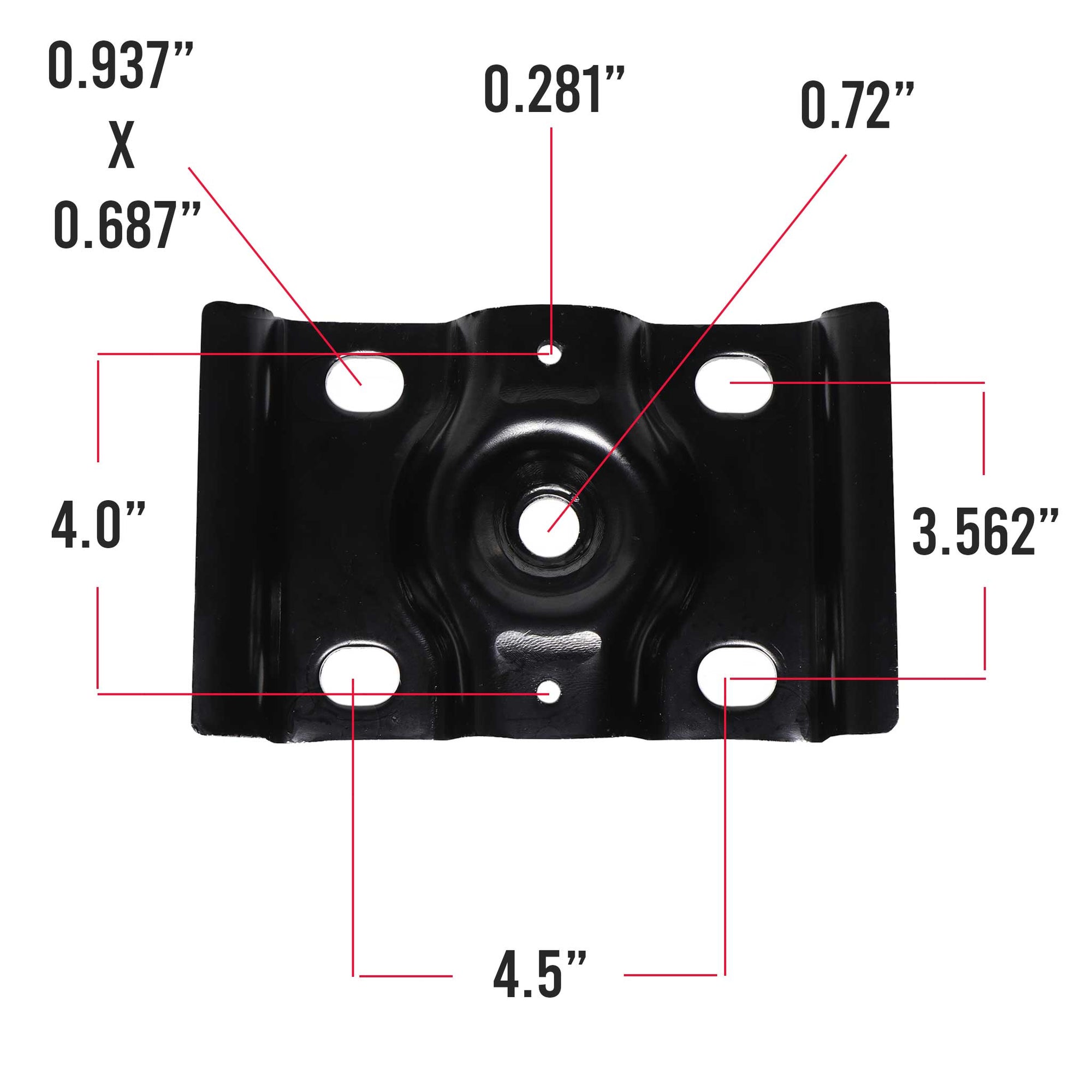 Ford U-bolt plate M1915 measurements.